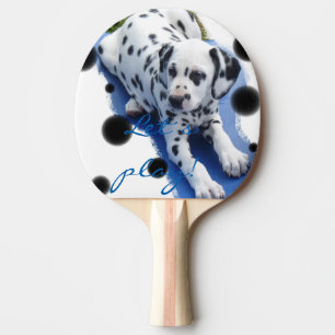 Dalmatian puppy table tennis chelle "Let´s play!" Ping Pong Paddle