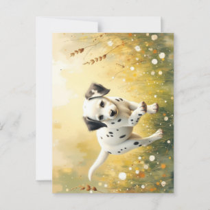 Dalmatian puppy watercolor postcard