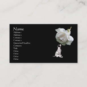 Dalmatian Puppy White Rose Animal Business Card