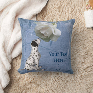 Dalmatian Puppy White Rose Animal Cushion