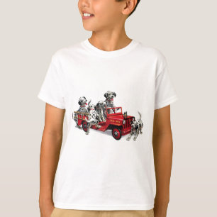 Dalmatian Pups with Fire Truck T-Shirt