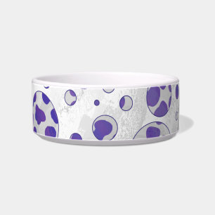 Dalmatian Purple and White Polka Dot Bowl