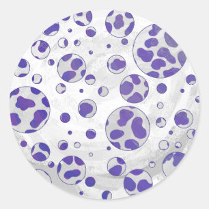 Dalmatian Purple and White Polka Dot Classic Round Sticker