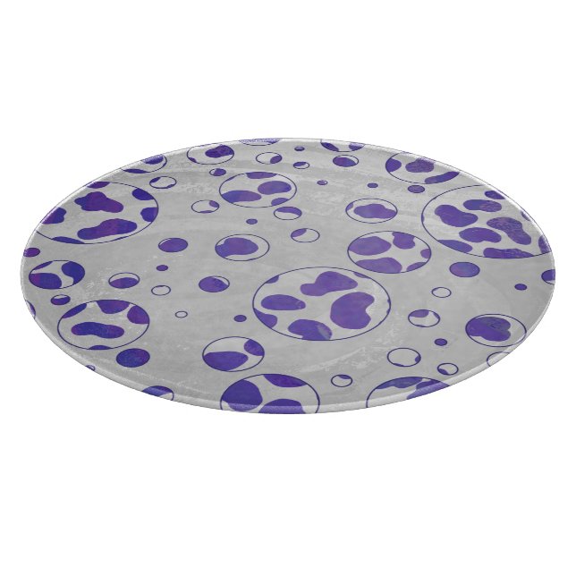 Dalmatian Purple and White Polka Dot Cutting Board (Corner)