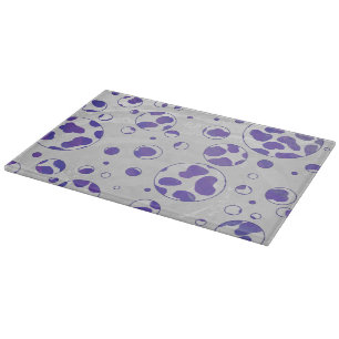 Dalmatian Purple and White Polka Dot Cutting Board
