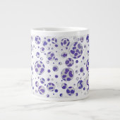 Dalmatian Purple and White Polka Dot Large Coffee Mug (Front)