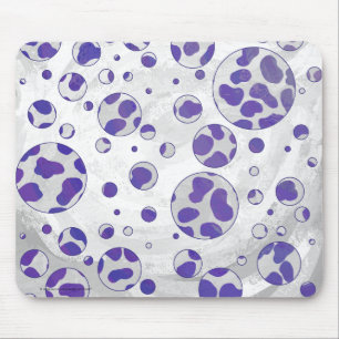 Dalmatian Purple and White Polka Dot Mouse Mat