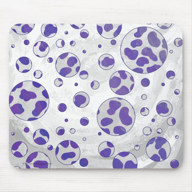 Dalmatian Purple and White Polka Dot Mouse Mat (Front)