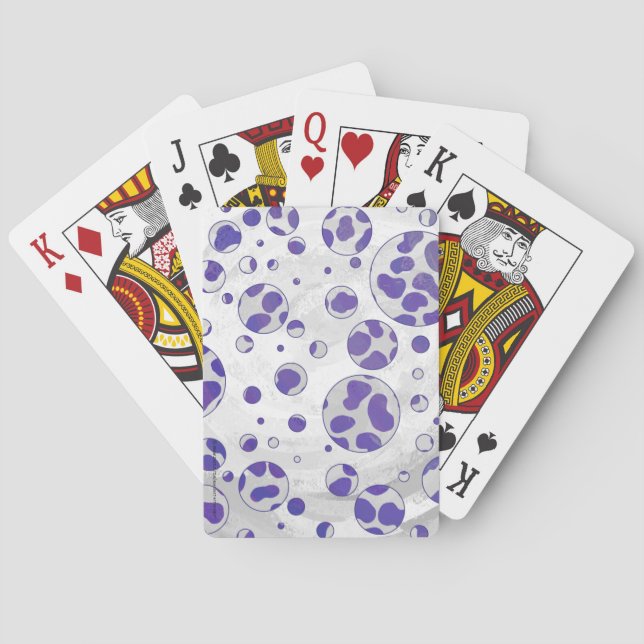 Dalmatian Purple and White Polka Dot Playing Cards (Back)