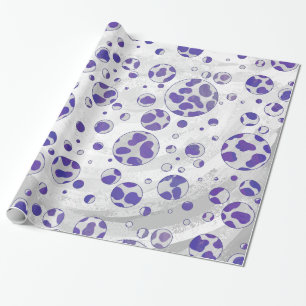 Dalmatian Purple and White Polka Dot Wrapping Paper
