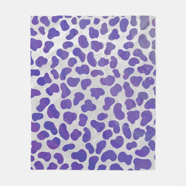 Dalmatian Purple and White Print Fleece Blanket (Front)