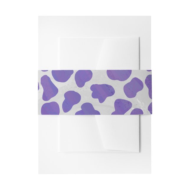 Dalmatian Purple and White Print Invitation Belly Band (Front Example)