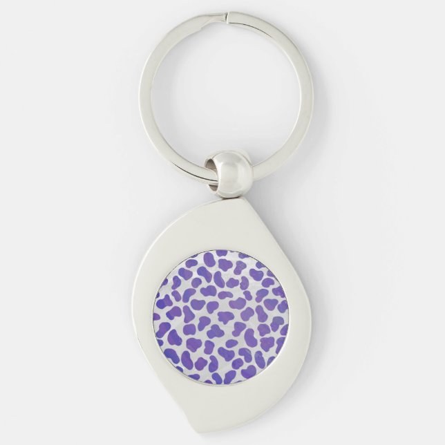 Dalmatian Purple and White Print Key Ring (Front)