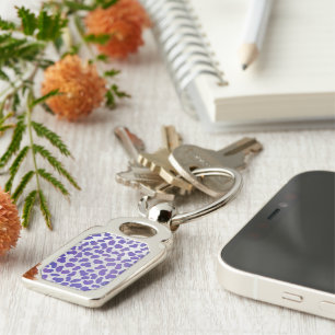 Dalmatian Purple and White Print Key Ring
