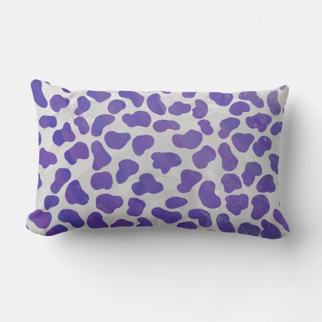Dalmatian Purple and White Print Lumbar Cushion (Front)