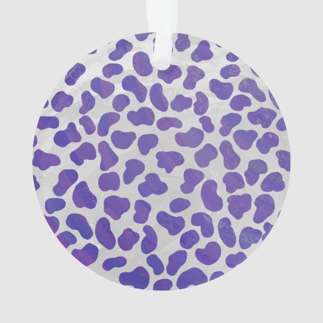 Dalmatian Purple and White Print Ornament (Back)