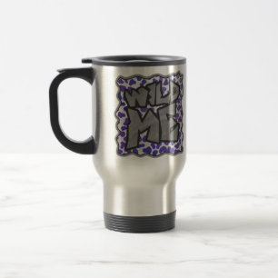 Dalmatian Purple and White Print Travel Mug