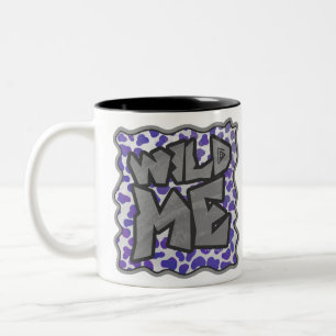 Dalmatian Purple and White Print Two-Tone Coffee Mug