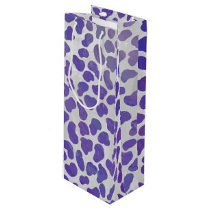 Dalmatian Purple and White Print Wine Gift Bag