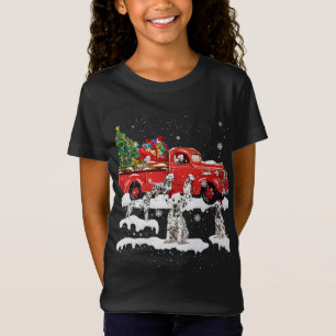 Dalmatian Riding Red Truck Merry Christmas X-mas U T-Shirt