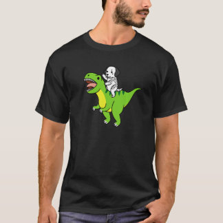 Dalmatian Riding Rex Dinosaur Dog   T-Shirt