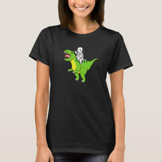 Dalmatian Riding Rex Dinosaur Dog   T-Shirt