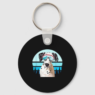 Dalmatian skiing winter mountain ski dog lover key ring