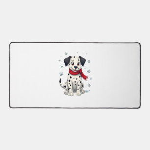 Dalmatian Snowy Fun dog Desk Mat