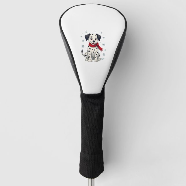 Dalmatian Snowy Fun dog Golf Head Cover (Front)