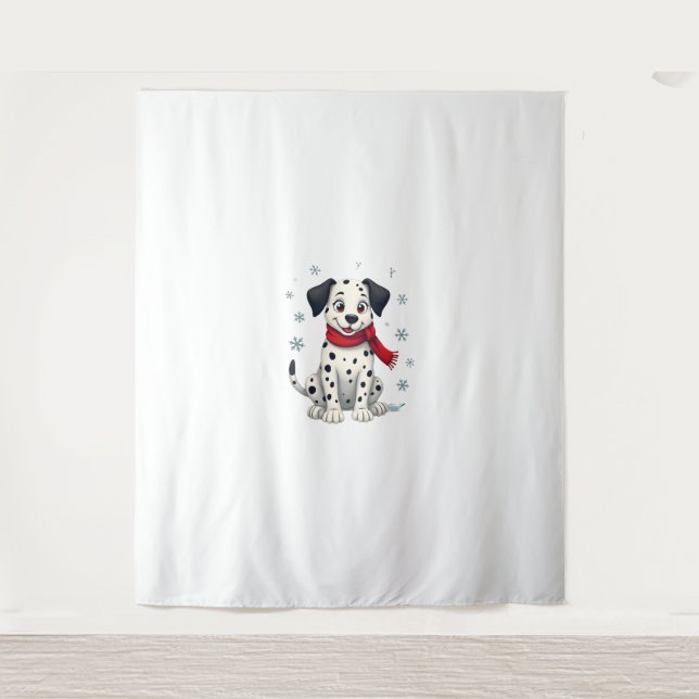 Dalmatian Snowy Fun dog Tapestry (Front)