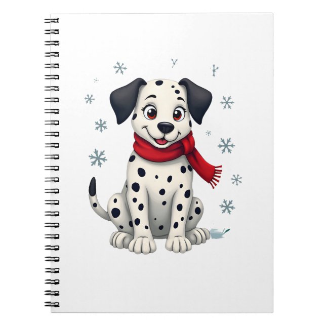 Dalmatian Snowy Fun Notebook (Front)