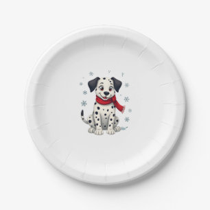 Dalmatian Snowy Fun Paper Plate