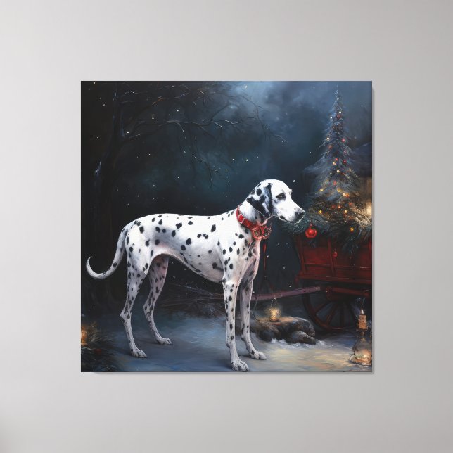 Dalmatian Snowy Sleigh Christmas Decor  (Front)