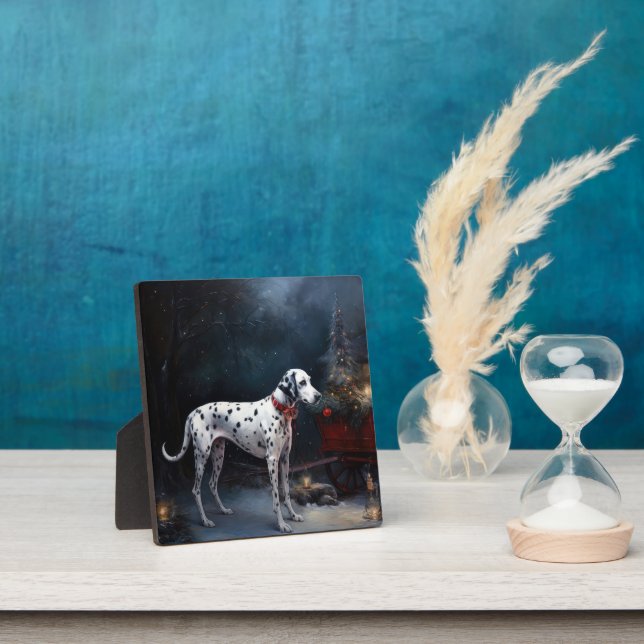 Dalmatian Snowy Sleigh Christmas Decor  Plaque (Insitu)