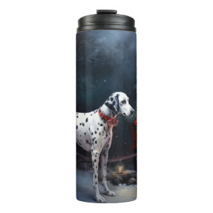 Dalmatian Snowy Sleigh Christmas Decor  Thermal Tumbler