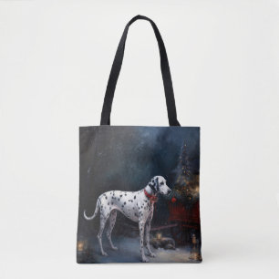 Dalmatian Snowy Sleigh Christmas Decor  Tote Bag