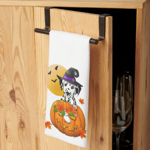 Dalmatian Spooky Halloween Tea Towel