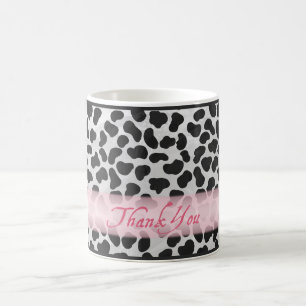 Dalmatian Spot Pattern Pink Thank You Coffee Mug
