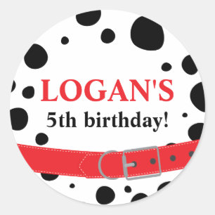 Dalmatian Spots Birthday Classic Round Sticker
