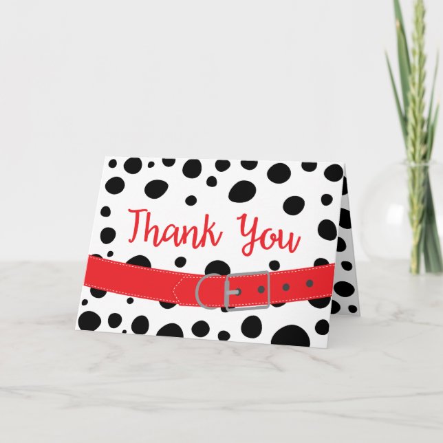 Dalmatian Spots Birthday Thank You Card (Front)