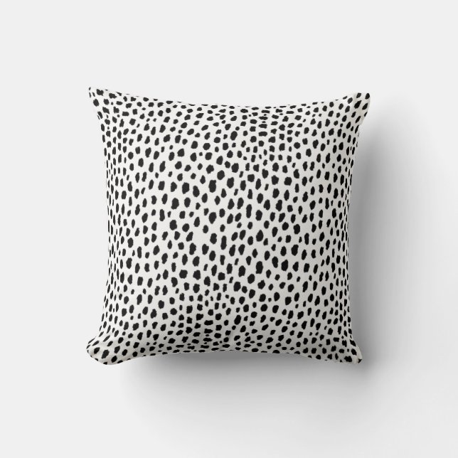 Dalmatian Spots (black/white) Cushion (Front)