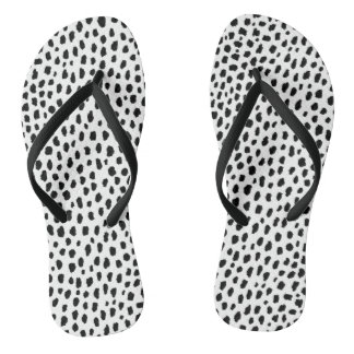 Dalmatian Spots (black/white) Flip Flops