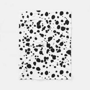 Dalmatian Spots black white. Modern. Fur animals S Fleece Blanket