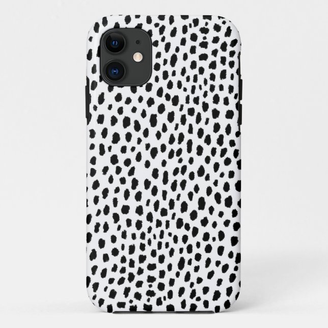Dalmatian Spots (black/white) Phone Case (Back)