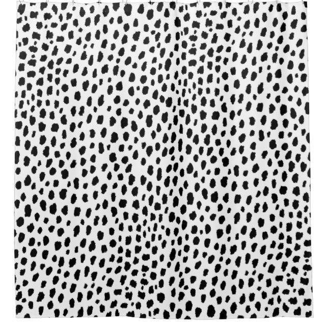 Dalmatian Spots (black/white) Shower Curtain (Front)