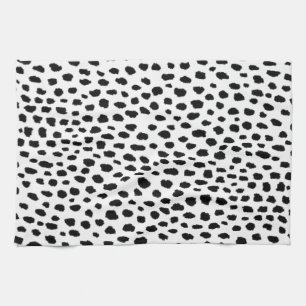 Dalmatian Spots (black/white) Tea Towel