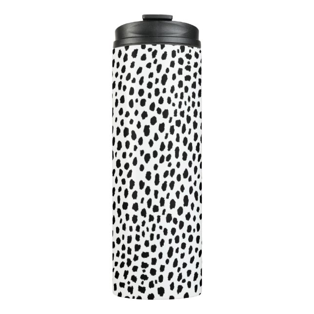 Dalmatian Spots (black/white) Thermal Tumbler (Front)