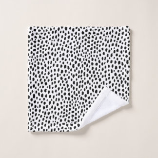 Dalmatian Spots (black/white) Wash Cloth