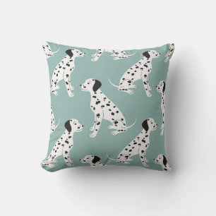 Dalmatian spots, blue seamless pattern. cushion