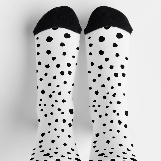 Dalmatian Spots, Dalmatian Dots, Black and White Socks (Top)